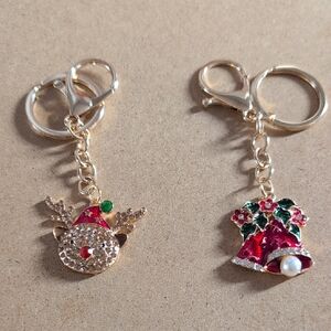 Festive Reindeer and Bell Keychains